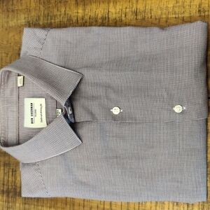 𝅺BEN Sherman Tailored Skinny Fit, Men's Casual Dress Shirt, Size 16-34/35